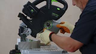 Festool cordless mitre saw SYMMETRIC SYMC 70 Controls and operations [upl. by Cilla]