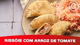 Rissóis de atum no forno Receita Saborosa com Arroz de Tomate [upl. by Broida]