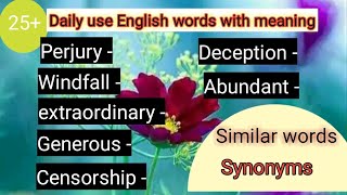 Improve your English vocabulary 25 imp words with Marathi meaning amp synonyms [upl. by Jennings867]