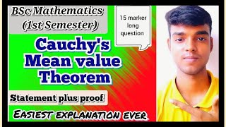 Cauchys mean value Theorem BSc 1st Semester mathematics NEP 2020 [upl. by Aikin244]