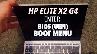 HP Elite X2 G4 How To Enter Bios UEFI Settings amp Boot Menu Options [upl. by Barnet]