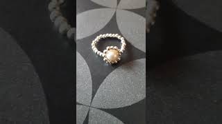 Pearl with silver bead Ring [upl. by Nad]