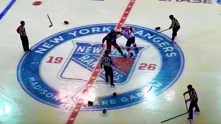 Matt Rempe Kurtis MacDermid Fight Line Brawl w Vesey Miller Trouba Goodrow  Devils vs Rangers [upl. by Eradis]