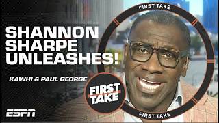 ‘CATACLYSMIC’  Shannon Sharpe UNLEASHES on Paul GeorgeKawhi Leonard failure  First Take [upl. by Yttik]