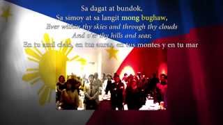 Lupang Hinirang lyrics with English and Spanish translations [upl. by Annissa]