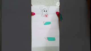 Bhute pore nebe 🥱paper folding art 💖cartooncomedyfunnyarttiktokviralshortsforyoudrawing [upl. by Welch]