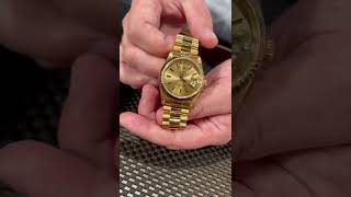 Rolex President Day Date Yellow Gold Champagne Dial Mens Watch 18238 Review  SwissWatchExpo [upl. by Rebma]