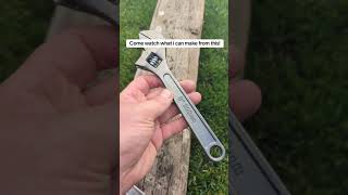 Another video of making a knife out of an adjustable wrench knife knives workshop tools2024 [upl. by Bullock]