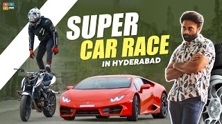 SUPER FAST CAR RACE IN HYDERABAD  STUNT SHOWSUPER CARS amp BIKES  STUNT VLOG  TAMADA MEDIA [upl. by Kirre]