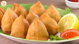 Aloo Samosa Punjabi Samosa Bengali Singara Recipe by Tiffin Box  samosa recipe with frozen tips [upl. by Esmerelda952]