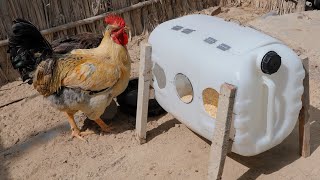 Comedero para gallinas fácil con bidón de 25L [upl. by Mylor481]