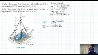 3–56 3–57 Equilibrium of a Particle Chapter 3 Hibbeler Statics Benam Academy [upl. by Yengac25]