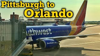 Full Flight Southwest Airlines B737700 Pittsburgh to Orlando PITMCO [upl. by Ahsenak888]