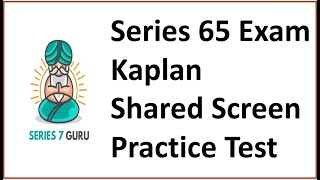 Series 65 Exam Shared Screen Practice Test  A free ride [upl. by Dickens]