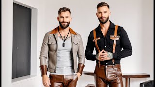 Brutality and Elegance Mens Fashion in Leather Clothes1 [upl. by Norrej955]