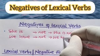 Negatives of Lexical Verbs [upl. by Larisa]