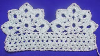 puntilla para colchas tejido a crochet [upl. by Ahsiuqel]