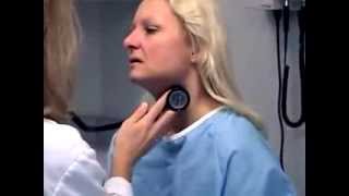 Carotid Artery palpation and auscultation short [upl. by Aeslehc253]