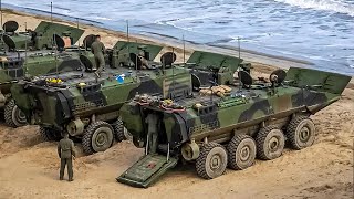 US Marines Testing New Amphibious Combat Vehicles ACV in Massive Waves [upl. by Maurice260]