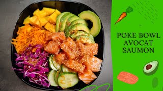 POKE BOWL avocat saumon et sa SAUCE POKE bien trop bonne [upl. by Nive912]