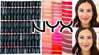 NYX Matte amp Velvet Matte Lipsticks  Arm amp Lip Swatches Review ALL SHADES [upl. by Cyrilla240]