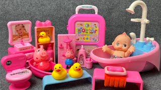 13 Minutes Satisfying with Unboxing Cute Pink Baby Bathtub Playset Doctor Toys ASMR  Review Toys [upl. by Ytram]