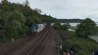 Amtrak amp BNSF Late Afternoon Trains  Carkeek Park 52724 [upl. by Ettennyl22]