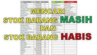 Mencari Stok Barang Habis dan Barang Masih di Excel [upl. by Dlanod]