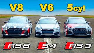 700hp RS6 v RS3 v S4 DRAG RACE [upl. by Murry]