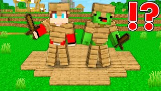 JJ And Mikey In WOODEN PLANKS CIRCLE In Minecraft  Maizen [upl. by Adalie]