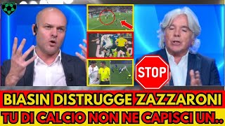 CLAMOROSA LITE Biasin Zazzaroni a Pressing post Inter Napoli Volano parole shock tra i due [upl. by Ynohtnael]