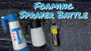 Foaming Sprayer Battle kwazar Pro Foamer IK Pro Foam 2 Plus Autoforgenet Auto Detailing [upl. by Haibot]