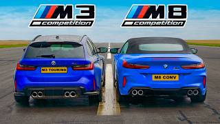 BMW M3 Touring v BMW M8 DRAG RACE [upl. by Pass]