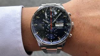 Mido Commander Chronograph 42 blue [upl. by Enidlarej]