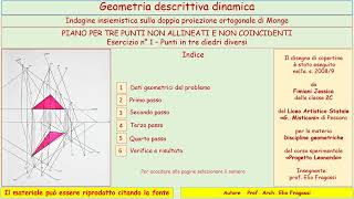 133 Geometria descrittiva dinamica  Piano per 3 punti  Esercizio 1 [upl. by Noemad785]