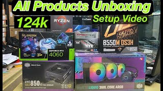 124K Best Gaming PC Ryzen 7 5700XB550M DS3H GPU 4060850 V2 FULL Modular PSULiquid 360L Unboxing [upl. by Nevla]