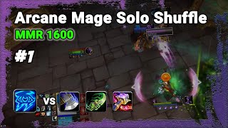 Arcane Mage Solo Shuffle No1 MMR 1600  Arms DH Enh  Result 42  WoW Arena Dragonflight 1025 [upl. by Kremer478]