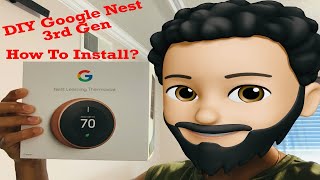 Installing Nest 3rd Gen Thermostat  DIY  Smart Thermostat  AI Thermostat [upl. by Minnnie]