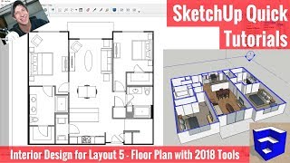 Creating a Floor Plan in Layout with SketchUp 2018s New Tools  Apartment for Layout Part 5 [upl. by Etnoid338]