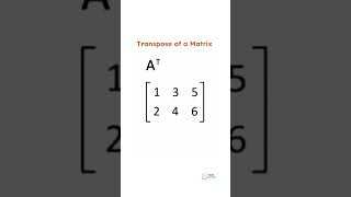 Transpose of a matrix shorts mathematics math matrices matrix satmath [upl. by Niboc]