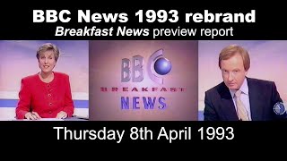 BBC News rebrand preview  Breakfast News report  8th April 1993 [upl. by Vassar]