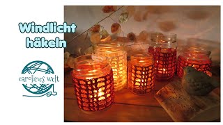 Windlicht quotCOLOSSEUMquot Häkelanleitung  super einfach Upcycling [upl. by Pachton]