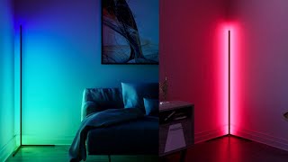 Multicolored LED corner floor lamp Unbox and Review 2021 [upl. by Kirbee]