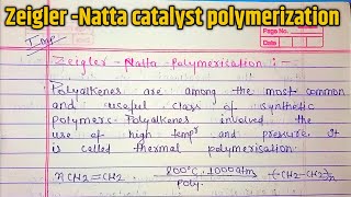 Zeigler natta catalyst polymerization of alkenes l Homogeneous catalyst l chemistry UNILCLASSES [upl. by Nylecsoj]