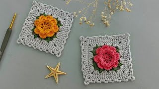 çiçekli motif sevenlere çok şık motif modeli yapımı  crochet flower patterns [upl. by Pressman]