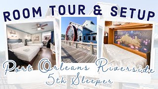 REALISTIC Disneys Port Orleans Riverside 5th Sleeper Room  Hotel Room Setup with Kids [upl. by Love]