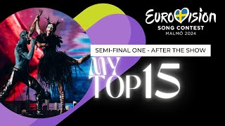 Eurovision 2024  My Top 15  SemiFinal 1  After The Show [upl. by Annamarie]