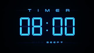 8 Min Digital Countdown Timer with Simple Beeps 💙 [upl. by Pellegrini]