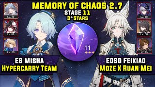 E6 Misha Carry W Sunday amp E0 Feixiao Carry 3 Stars Memory Of Chaos 11 Honkai Star Rail 27 [upl. by Enitsuj]