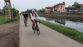 Alzaia Naviglio Grande la pista ciclabile da Milano ad Abbiategrasso [upl. by Ahsla645]